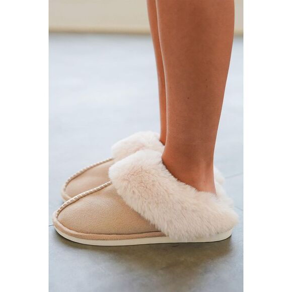 Azura Exchange  Cut and Sew Faux Suede Plush Lined Slippers - Picture 8 of 8